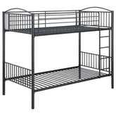 Best Furniture Outlet - Coaster - Anson Twin Over Twin Bunk Bed Gunmetal - 400739T